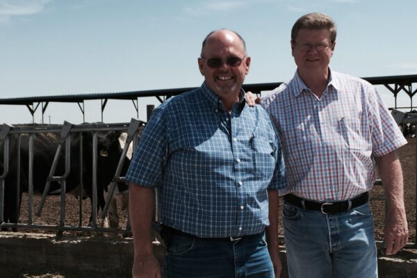 Pete Olsen showed Mark around his dairy farm.